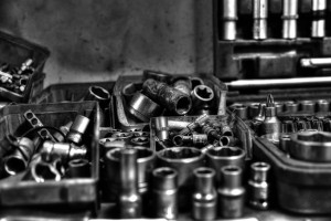 Werkzeug in Autowerkstatt